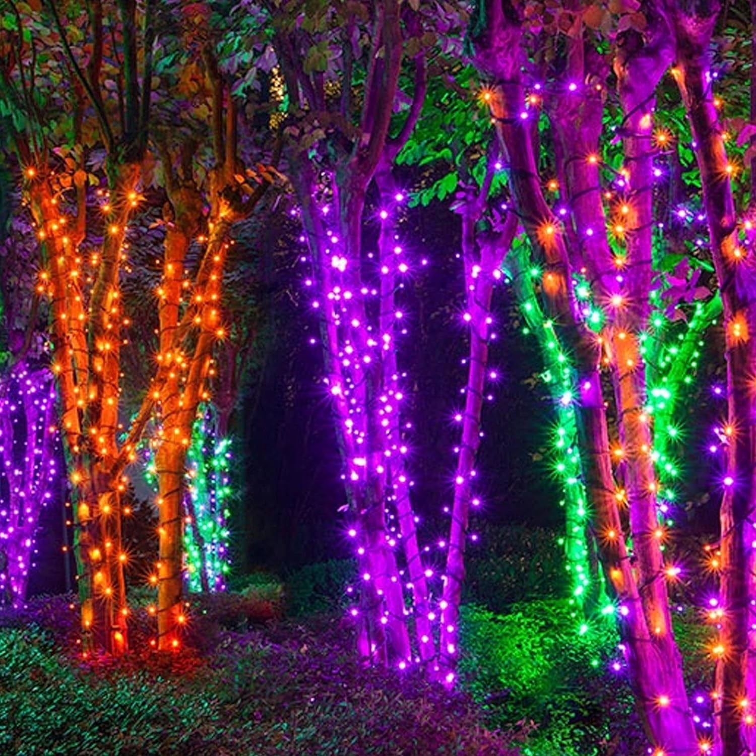 Halloween 300 LED String Lights, 100FT Connectable String Lights with 8 Lighting Modes, Halloween Decorations for Party Carnival Supplies, Indoor Outdoor Yard Garden Decor (Purple)